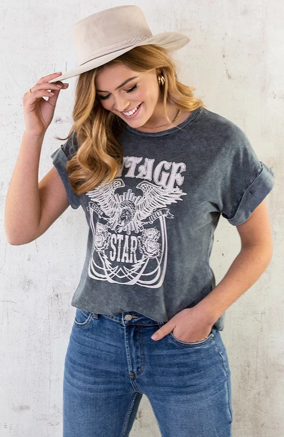 Stonewash T-shirt Vintage Star 4 Stonewash T-shirt Vintage Star - Afbeelding 2