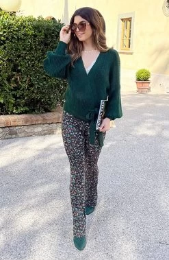 Strik Vest Gebreid Smaragdgroen -Kleding Promotie Winkel Strik Vest Gebreid Smaragdgroen 2 586x900 2