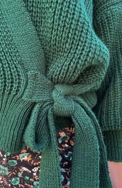 Strik Vest Gebreid Smaragdgroen -Kleding Promotie Winkel Strik Vest Gebreid Smaragdgroen 586x900 1