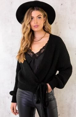 Strik Vest Gebreid Zwart -Kleding Promotie Winkel Strik Vest Gebreid Zwart 5 586x900 2