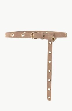 Gesp Riem Suede Beige