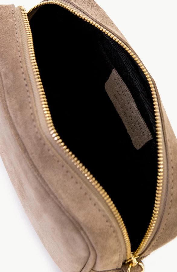 Suede Tas Met Rits Beige 5 Suede Tas Met Rits Beige - Afbeelding 3