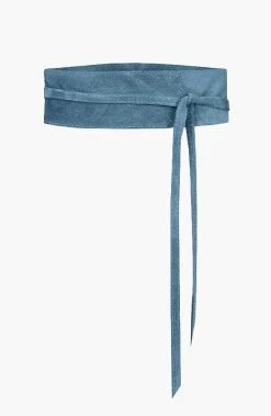 Suede Wikkelriem Jeansblauw