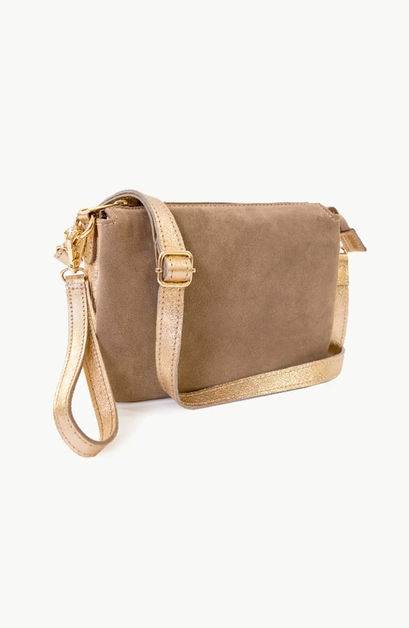 Tas Klein Taupe Goud 3 Tas Klein Taupe Goud