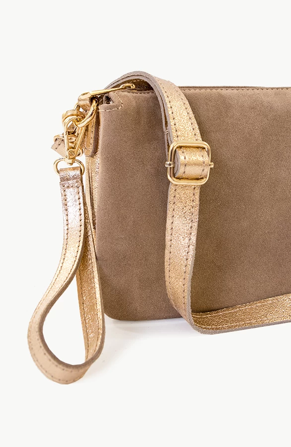 Tas Klein Taupe Goud 4 Tas Klein Taupe Goud - Afbeelding 2