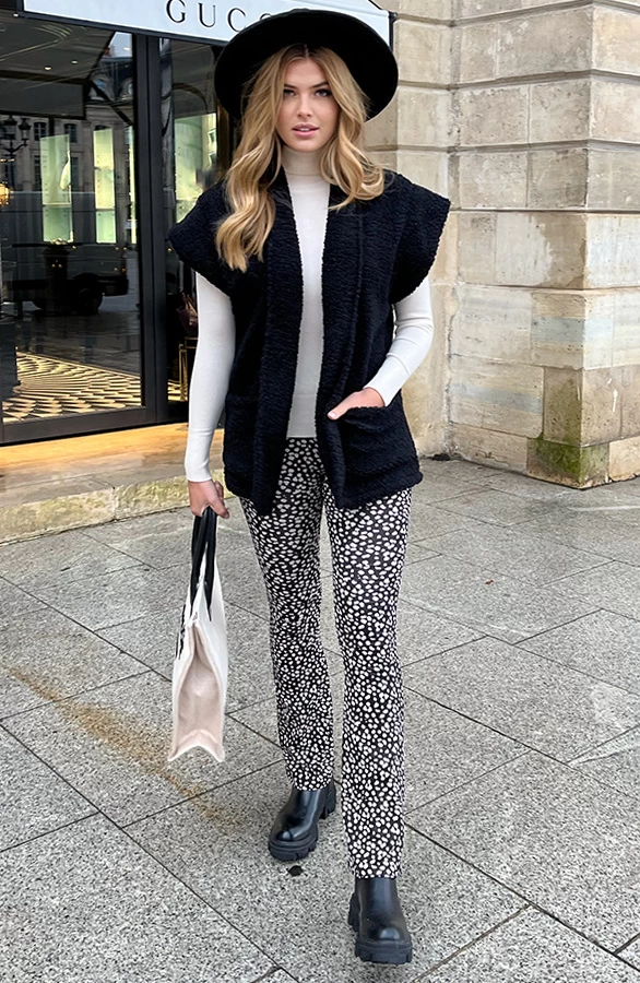 Flared Broek Panterprint Zwart 2.0 5 Flared Broek Panterprint Zwart 2.0 - Afbeelding 3