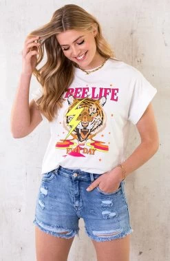 Tiger Bliksem Top Neon Roze Ecru -Kleding Promotie Winkel Tiger Bliksem Top Neon Roze Ecru 3 586x900 1