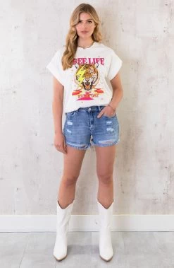 Tiger Bliksem Top Neon Roze Ecru -Kleding Promotie Winkel Tiger Bliksem Top Neon Roze Ecru 5 586x900 1