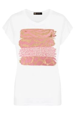 Top Animal Print Metallic Koraal -Kleding Promotie Winkel Top Animal Print Metallic Koraal 586x900 2