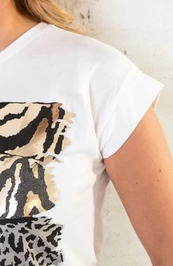 Top Animal Print Metallic Zwart -Kleding Promotie Winkel Top Animal Print Metallic Zwart 586x900 1