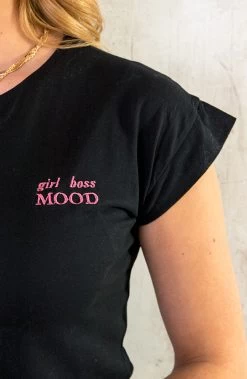 Top Girl Boss Mood Zwart Fuchsia -Kleding Promotie Winkel Top Girl Boss Mood Zwart Fuchsia 3 586x900 1