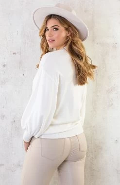 Pofmouwen Trui Ecru 20 Pofmouwen Trui Ecru -Kleding Promotie Winkel Trui Met Pofmouwen Ecru 6 586x900 1
