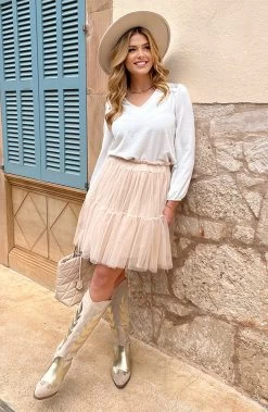 Cowboy Laarzen Goud Beige 14 Cowboy Laarzen Goud Beige -Kleding Promotie Winkel Tule Rok Beige 1 586x900 1