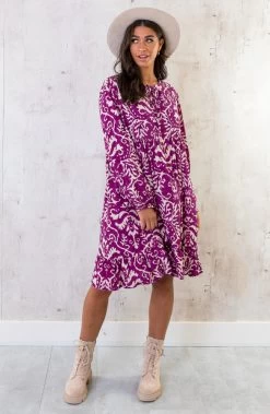 Tuniek Print Magenta -Kleding Promotie Winkel Tuniek Print Magenta 3 586x900 1
