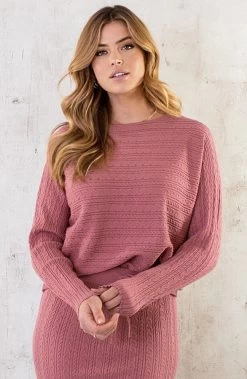Kabelpatroon Trui Roze -Kleding Promotie Winkel Twinset Kabelpatroon Roze 8 586x900 2