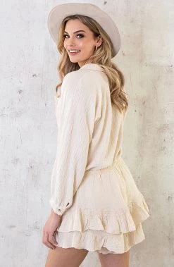 Co-ord Katoen Feminine Beige -Kleding Promotie Winkel Uni Cotton Co ord Beige 6 586x900 1