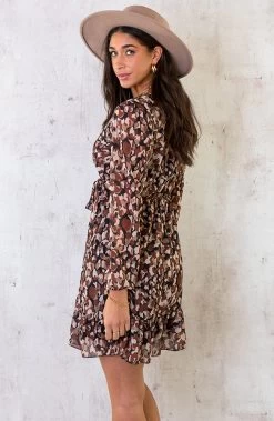 V-hals Strik Jurk Dots Choco -Kleding Promotie Winkel V hals Strik Jurk Dots Choco 1 586x900 1