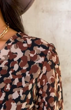 V-hals Strik Jurk Dots Choco -Kleding Promotie Winkel V hals Strik Jurk Dots Choco 2 586x900 1