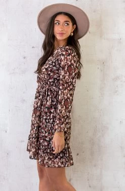 V-hals Strik Jurk Dots Choco -Kleding Promotie Winkel V hals Strik Jurk Dots Choco 6 586x900 1