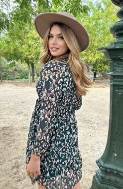 V-hals Strik Jurk Dots Smaragd -Kleding Promotie Winkel V hals Strik Jurk Dots Smaragd 3 586x900 1