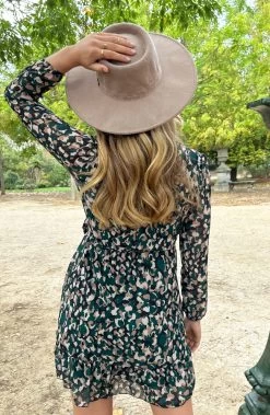 V-hals Strik Jurk Dots Smaragd -Kleding Promotie Winkel V hals Strik Jurk Dots Smaragd 5 586x900 1