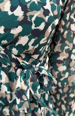 V-hals Strik Jurk Dots Smaragd -Kleding Promotie Winkel V hals Strik Jurk Dots Smaragd 6 586x900 1