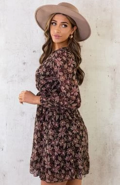 V-hals Strik Jurk Flower Multi -Kleding Promotie Winkel V hals Strik Jurk Flower Multi 3 586x900 1