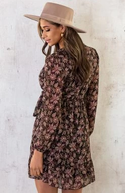 V-hals Strik Jurk Flower Multi -Kleding Promotie Winkel V hals Strik Jurk Flower Multi 4 586x900 1