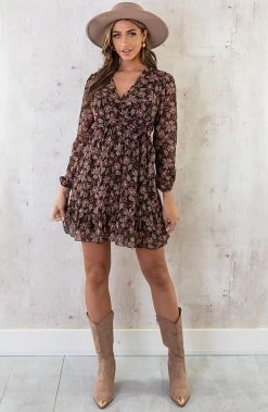 V-hals Strik Jurk Flower Multi -Kleding Promotie Winkel V hals Strik Jurk Flower Multi 5 586x900 1