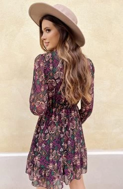 V-hals Strik Jurk Print Multi 20 V-hals Strik Jurk Print Multi -Kleding Promotie Winkel V hals Strik Jurk Print Multi 4 586x900 1