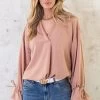 Verona V-hals Blouse Dust Roze -Kleding Promotie Winkel Verona V hals Blouse Dust Roze 4 586x900 1