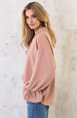 Verona V-hals Blouse Dust Roze -Kleding Promotie Winkel Verona V hals Blouse Dust Roze 7 586x900 1