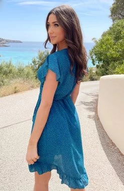 Wikkel Jurk Leopard Kobalt -Kleding Promotie Winkel Wikkel Jurk Leopard Kobalt 4 586x900 1