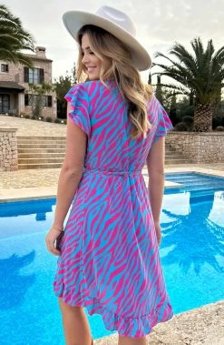 Wikkel Jurk Zebra Roze Blauw -Kleding Promotie Winkel Wikkel Jurk Zebra Roze Blauw 1 586x900 1
