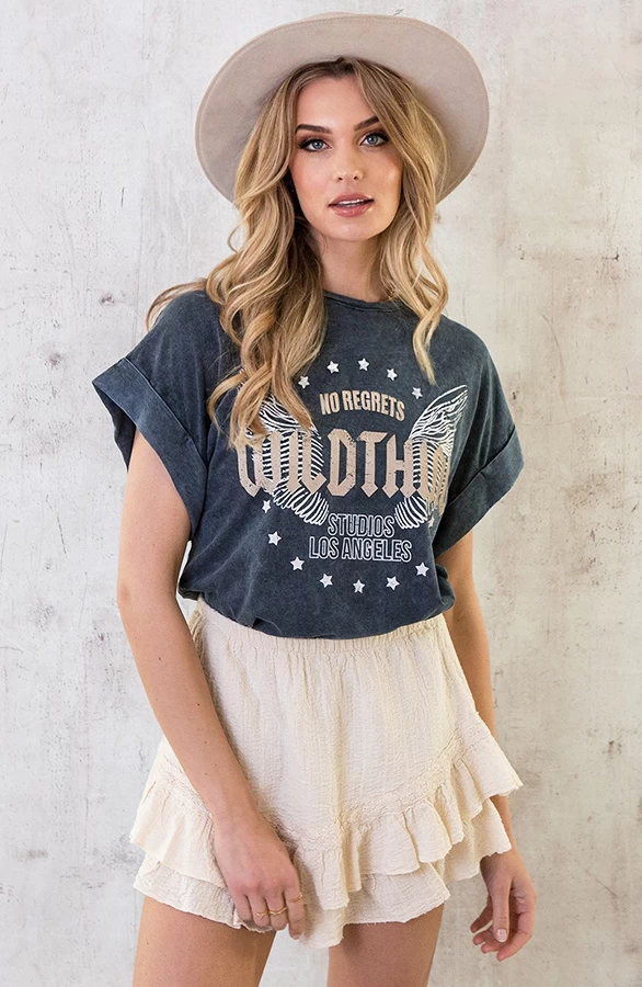 Stonewash T-shirt Wild Thing Beige 4 Stonewash T-shirt Wild Thing Beige - Afbeelding 2