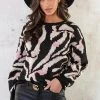 Zebraprint Trui Zwart -Kleding Promotie Winkel Zebraprint Trui Zwart 4 586x900 1