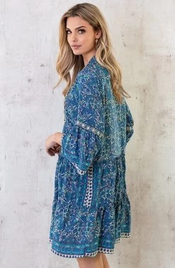 Zijden Jurk Gouden Details Paisley -Kleding Promotie Winkel Zijde Jurk Gouden Details Paisley 1 586x900 1