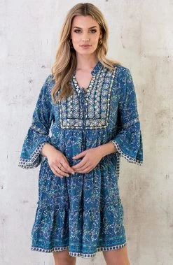 Zijden Jurk Gouden Details Paisley -Kleding Promotie Winkel Zijde Jurk Gouden Details Paisley 5 586x900 1