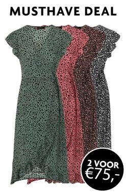 Musthave Deal Cheetah Jurken Midi