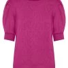Hartjes Knitted Pofmouwen Top Magenta -Kleding Promotie Winkel hartjes knitted pofmouwen top magenta 586x900 1