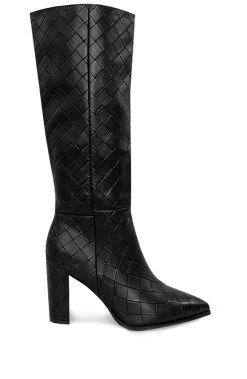 Hoge Laarzen Patroon Zwart