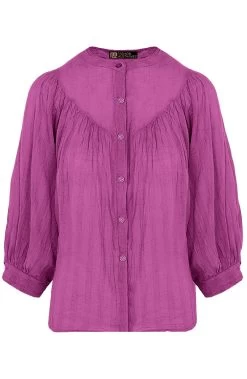 Katoenen Knopen Blouse Magenta -Kleding Promotie Winkel katoenen knopen blouse magenta 586x900 1